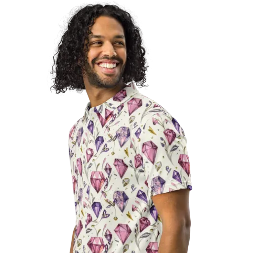 Gem Garden on a Men's Slim Fit Polo Shirt
