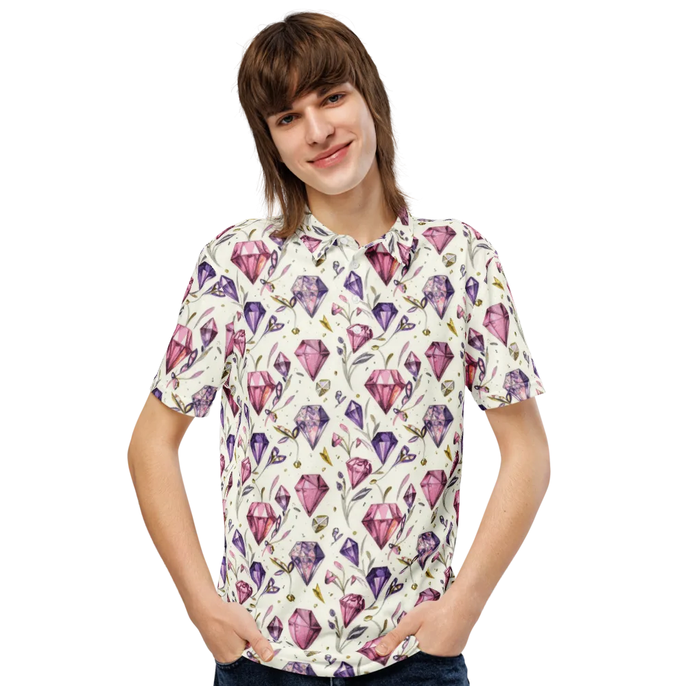 Gem Garden on Men's Slim Fit Polo Shirt — Front