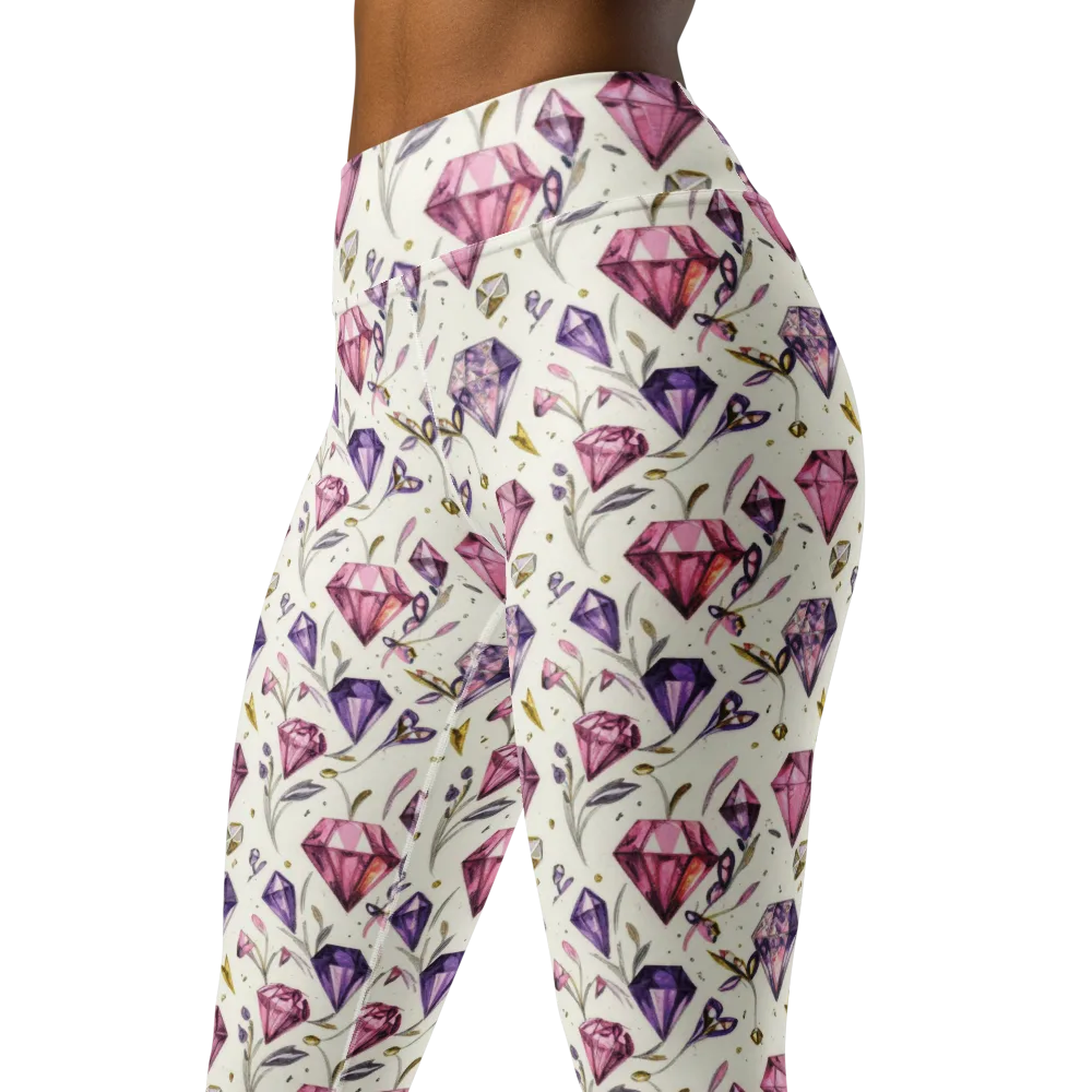 Gem Garden on Yoga Leggings — Left Front