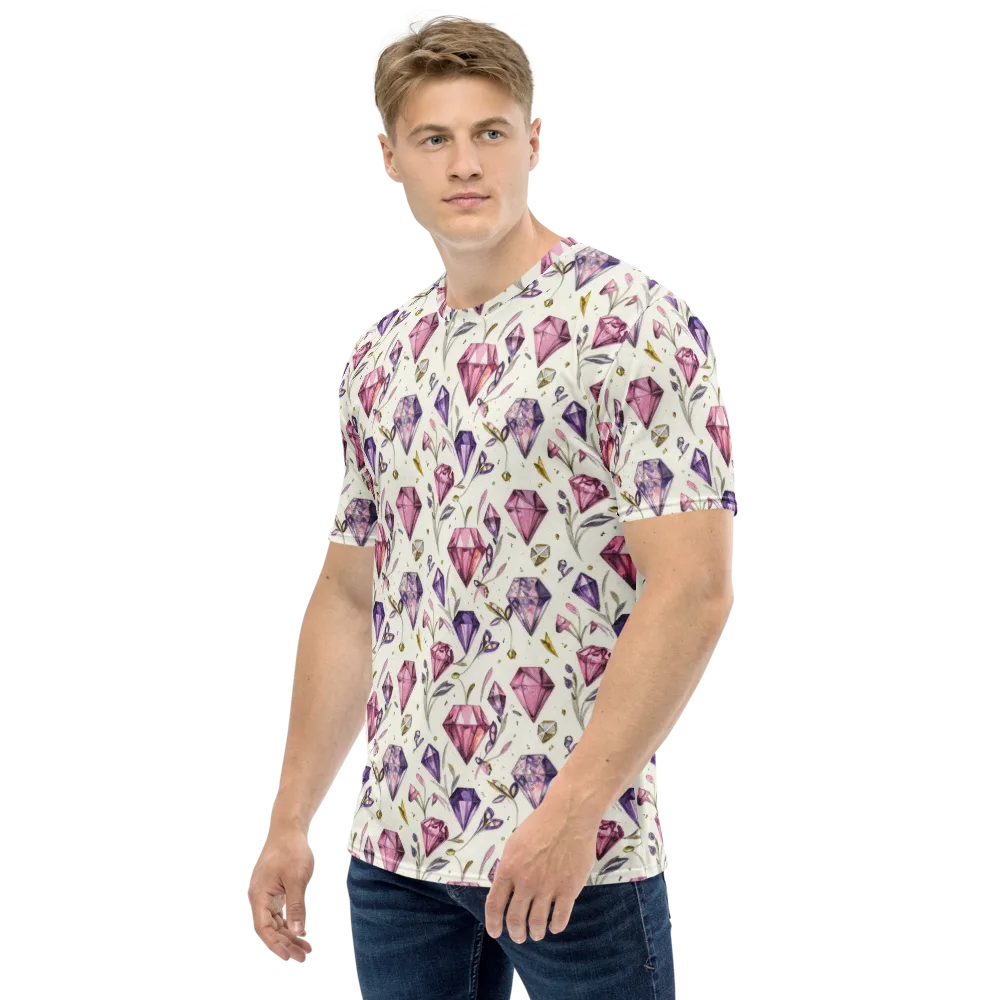 Gem Garden on Men's Crew Neck T-Shirt — Left