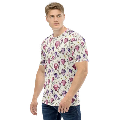 Gem Garden on a Men's Crew Neck T-Shirt