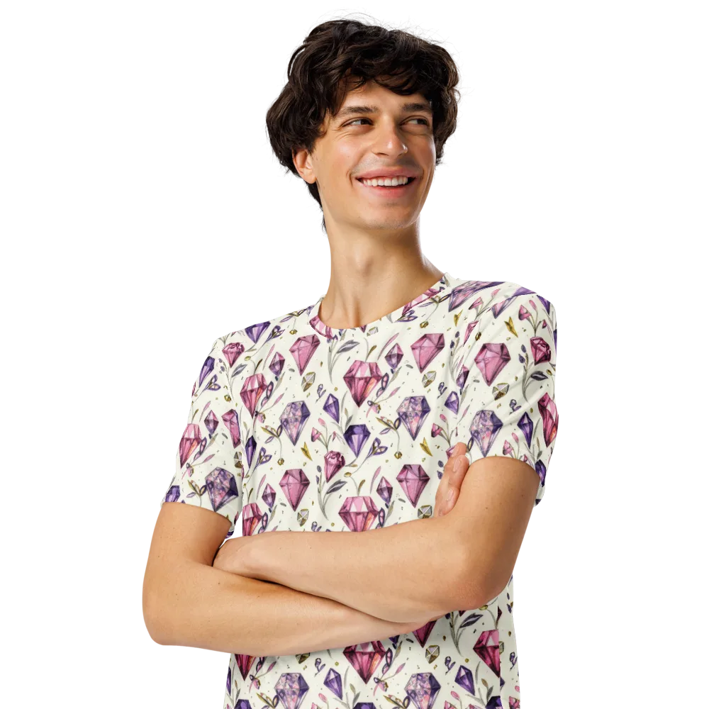 Gem Garden on Men's Crew Neck T-Shirt — Left Front