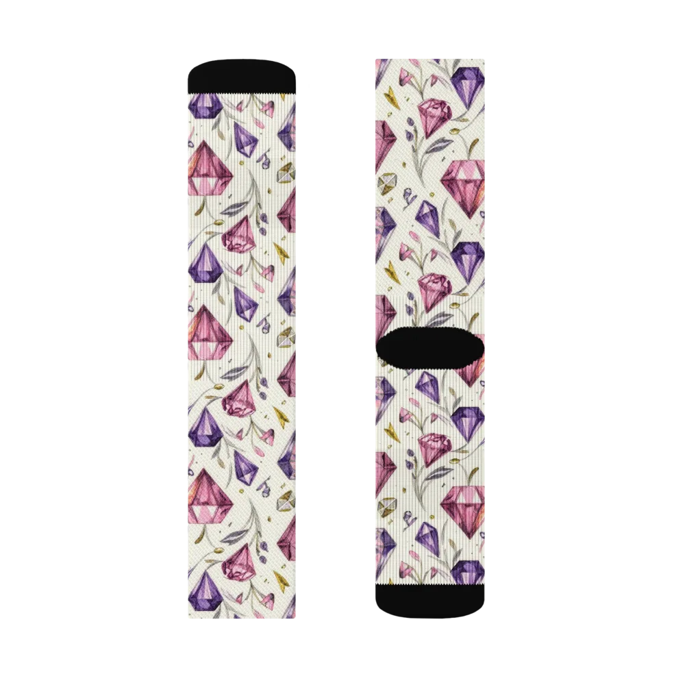 Gem Garden on Socks — Right Sock