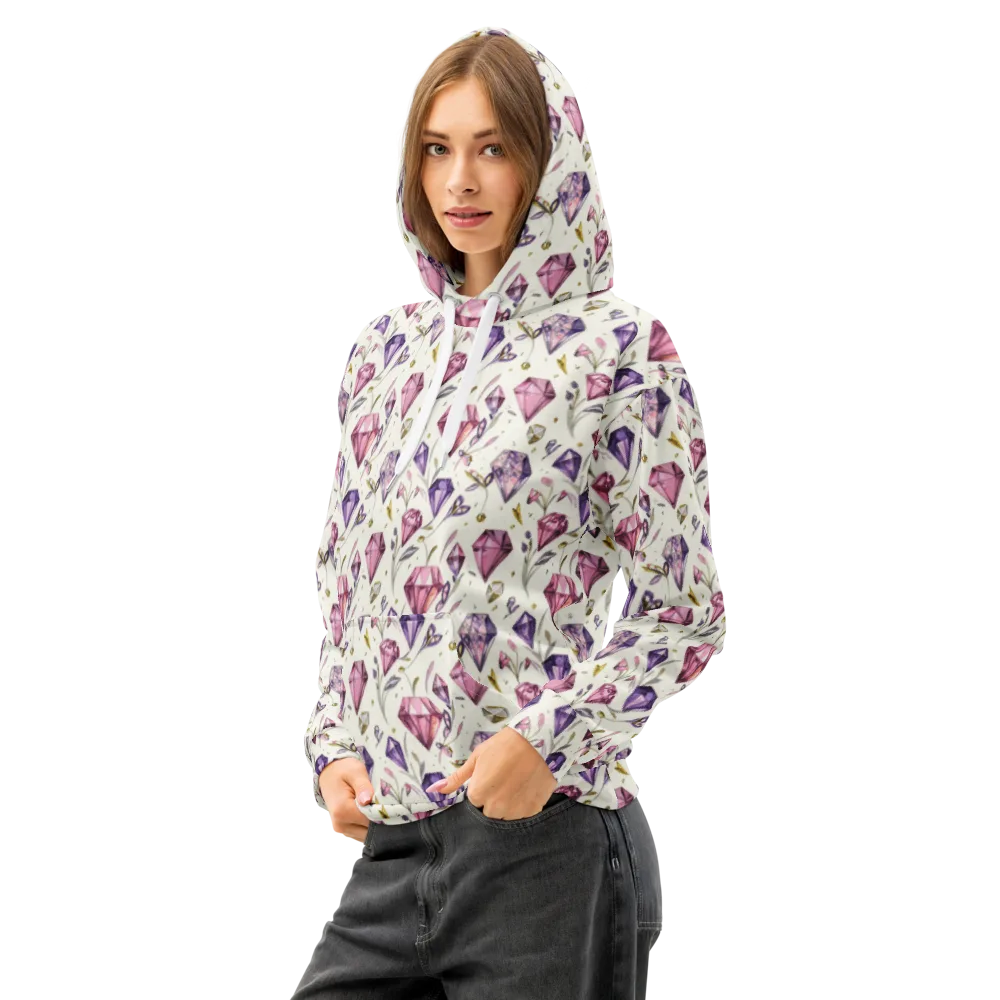 Gem Garden on Cotton Hoodie — Left Front
