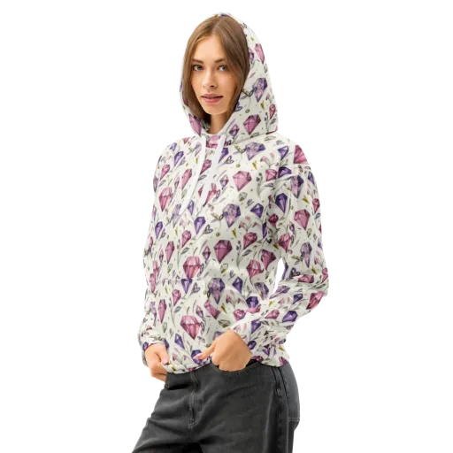 Gem Garden on a Cotton Hoodie
