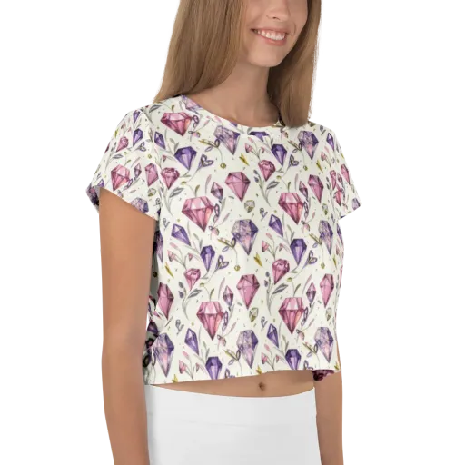 Gem Garden on a Crop Tee