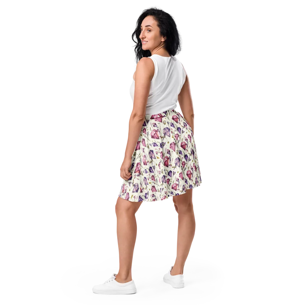 Gem Garden on Skater Skirt — Back