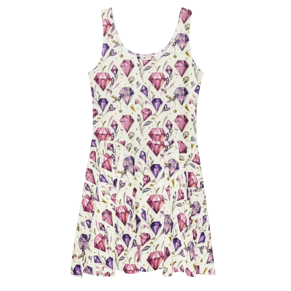Gem Garden on Skater Dress — Front