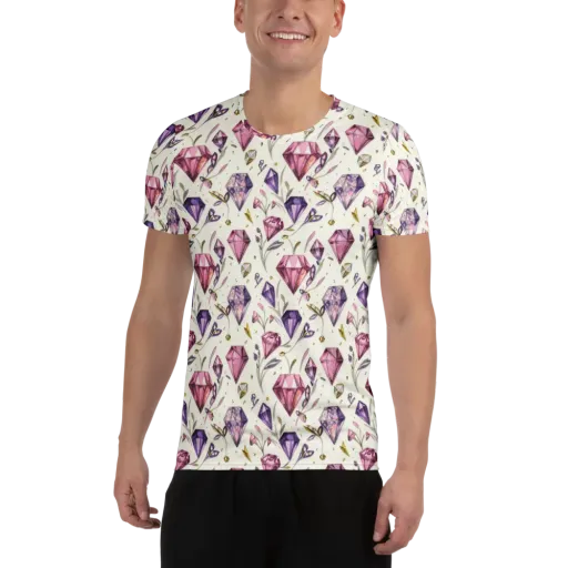 Gem Garden on a Men's Athletic T-Shirt