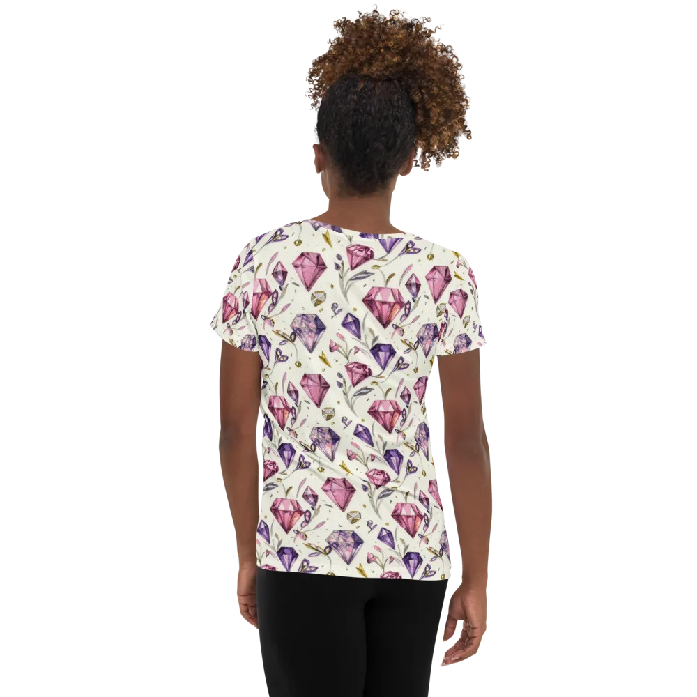 Gem Garden on Women's Athletic T-Shirt — Back