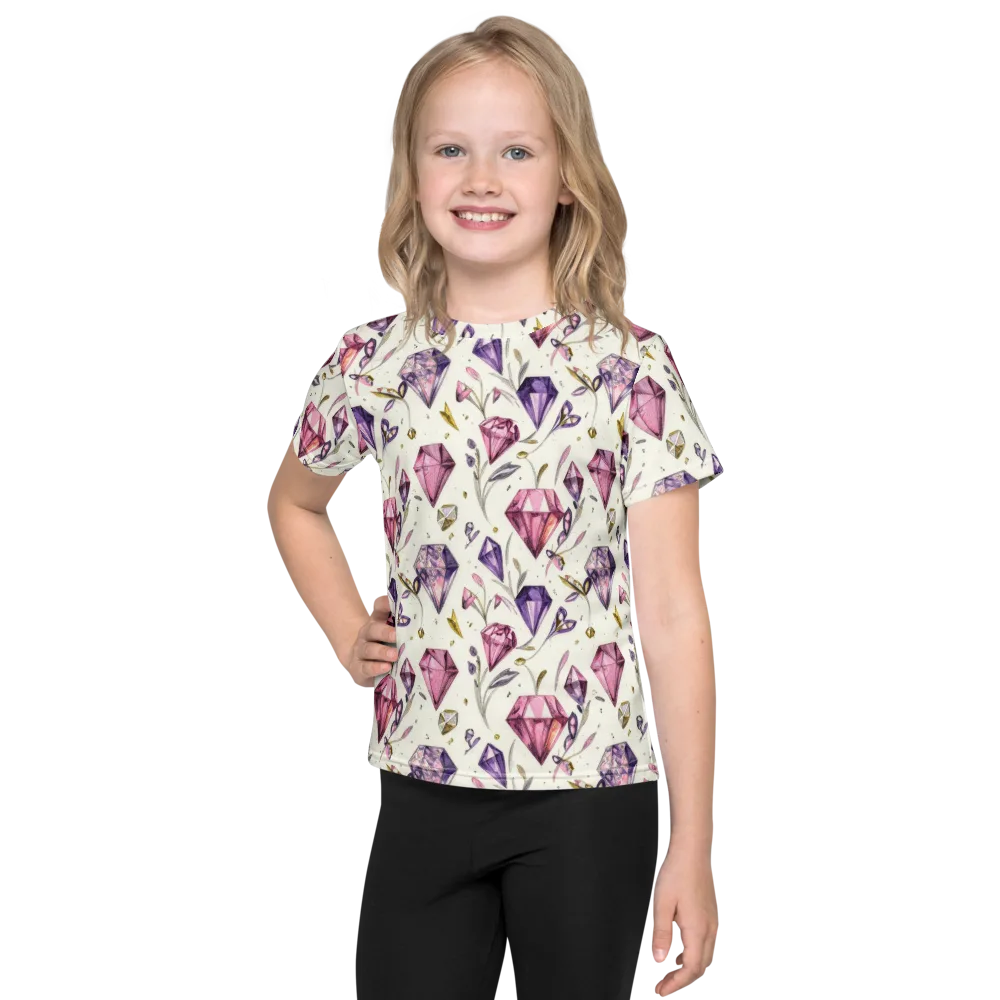 Gem Garden on Kids Crew Neck T-Shirt — Front
