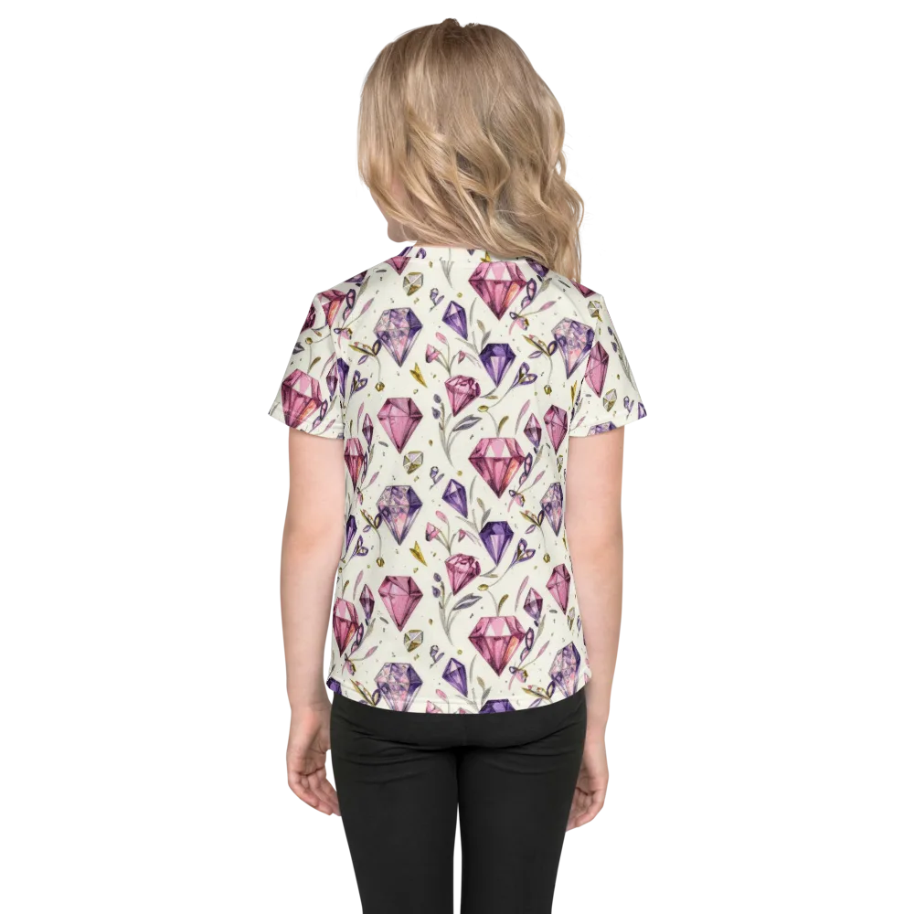 Gem Garden on Kids Crew Neck T-Shirt — Back