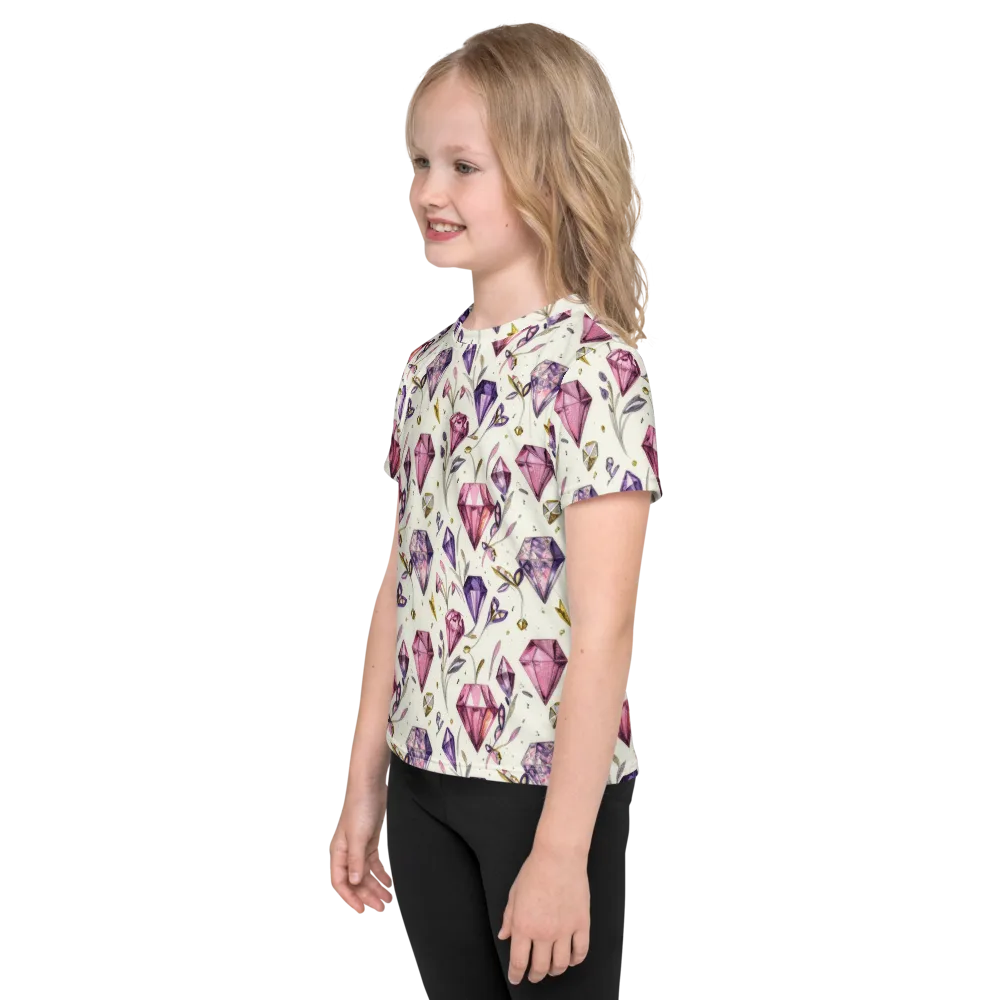 Gem Garden on Kids Crew Neck T-Shirt — Left
