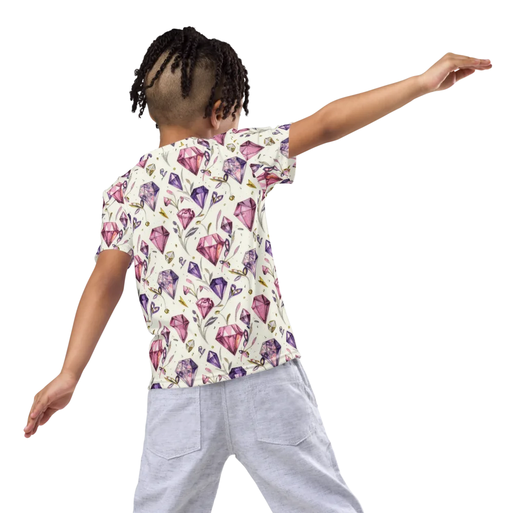 Gem Garden on Kids Crew Neck T-Shirt — Back