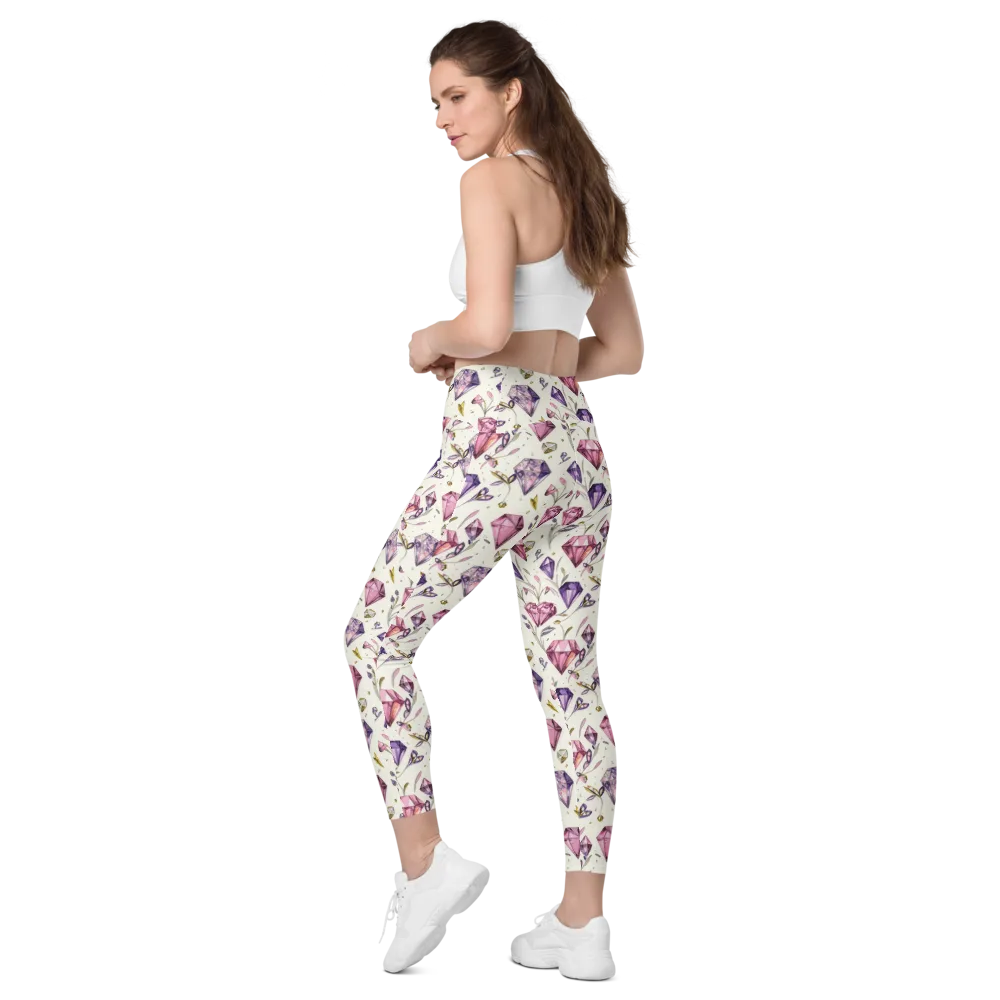 Gem Garden on Leggings with Pockets — Left Back
