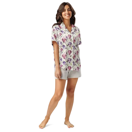 Gem Garden on a Women's Short Sleeve Pajama Top
