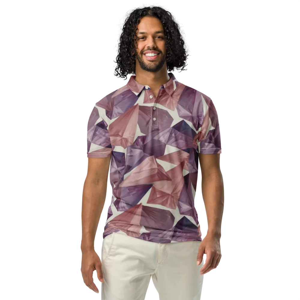 Amethyst Fold on Men's Slim Fit Polo Shirt — Front