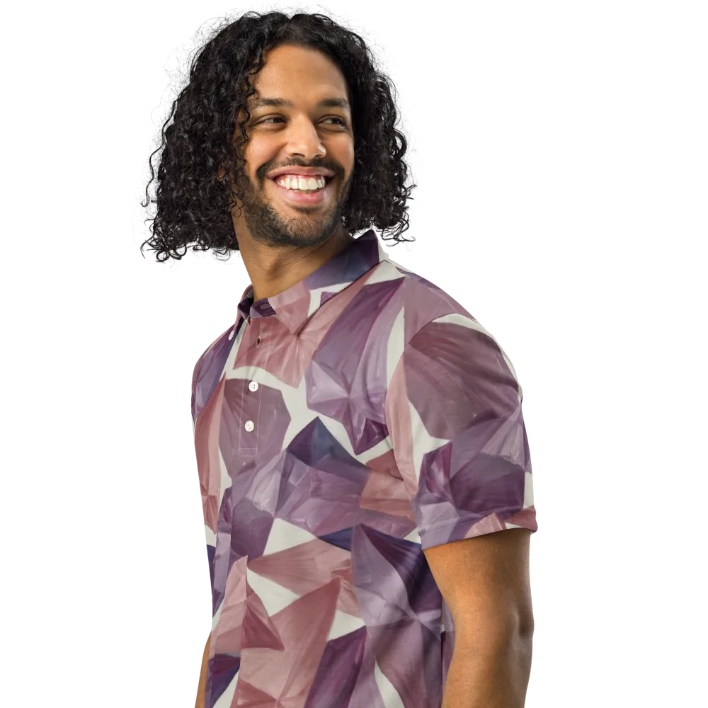 Amethyst Fold on Men's Slim Fit Polo Shirt — Left Front