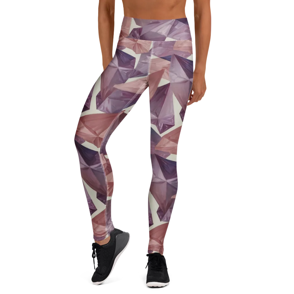 Amethyst Fold on Yoga Leggings — Front