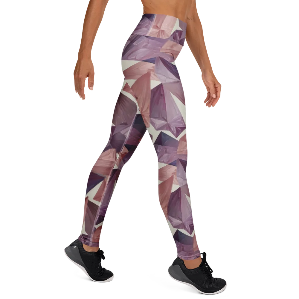 Amethyst Fold on Yoga Leggings — Right