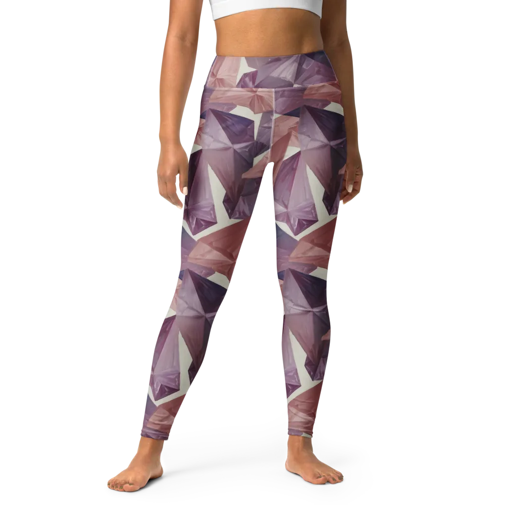 Amethyst Fold on Yoga Leggings — Front