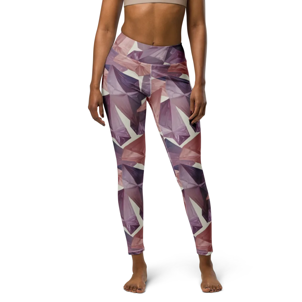 Amethyst Fold on Yoga Leggings — Front