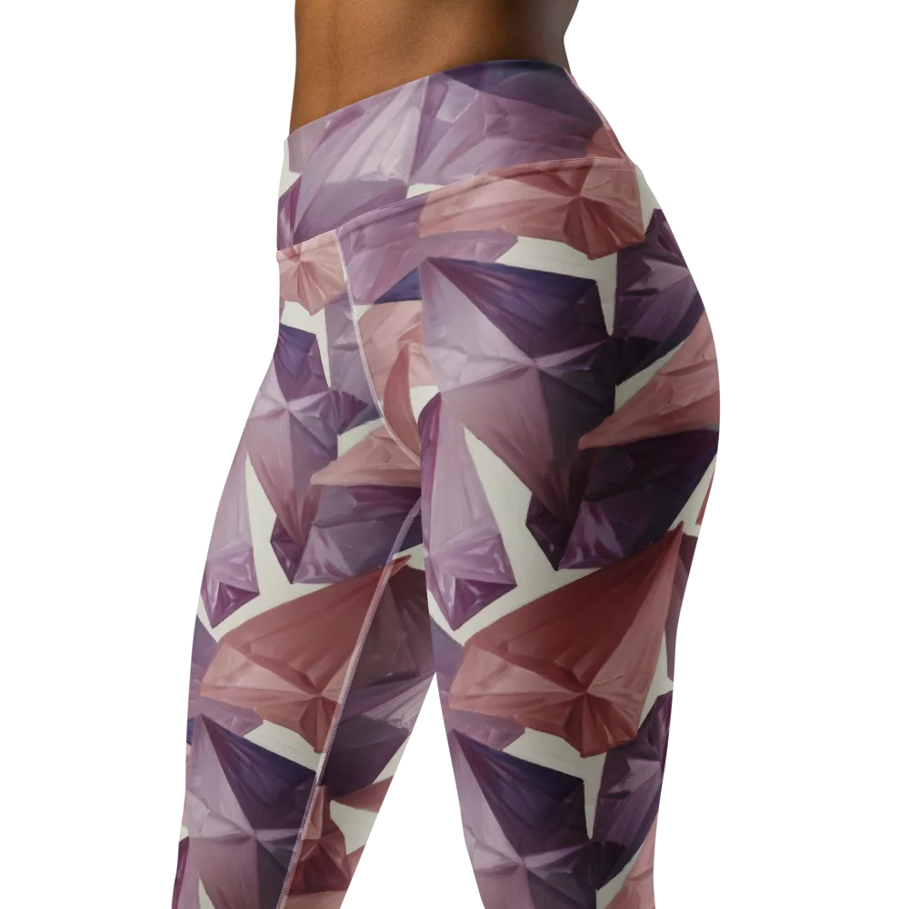 Amethyst Fold on Yoga Leggings — Left Front