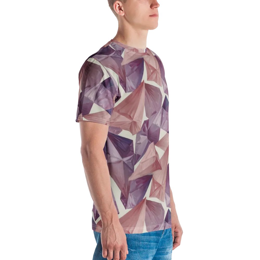 Amethyst Fold on Men's Crew Neck T-Shirt — Right