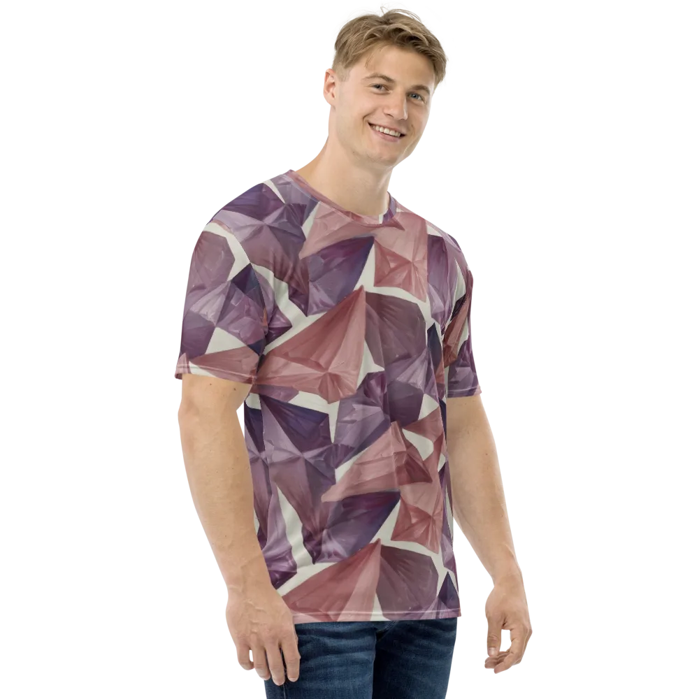 Amethyst Fold on Men's Crew Neck T-Shirt — Right