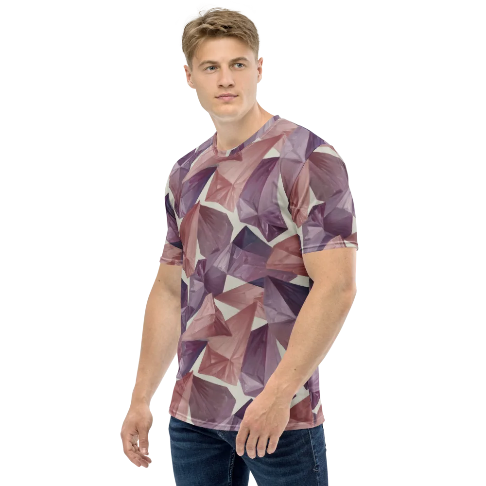 Amethyst Fold on Men's Crew Neck T-Shirt — Left
