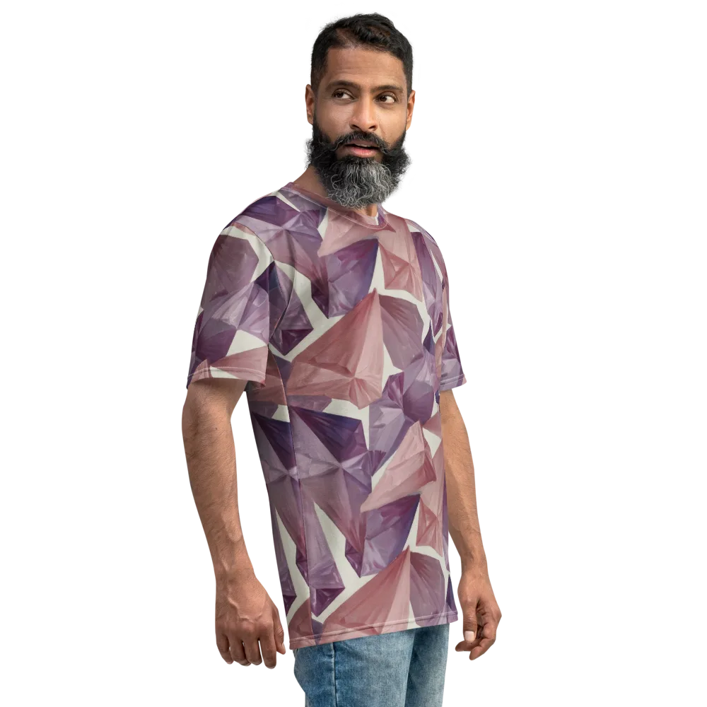 Amethyst Fold on Men's Crew Neck T-Shirt — Right