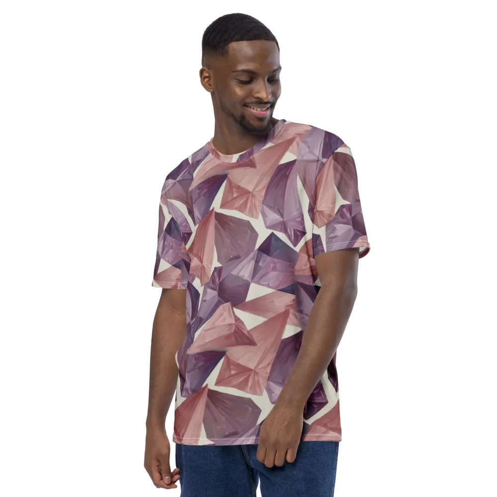 Amethyst Fold on Men's Crew Neck T-Shirt — Left