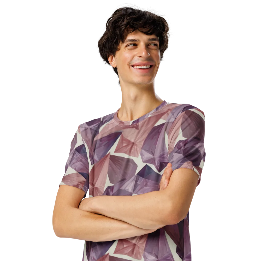 Amethyst Fold on Men's Crew Neck T-Shirt — Left Front