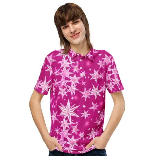 Starlight Fizz on a Men's Slim Fit Polo Shirt