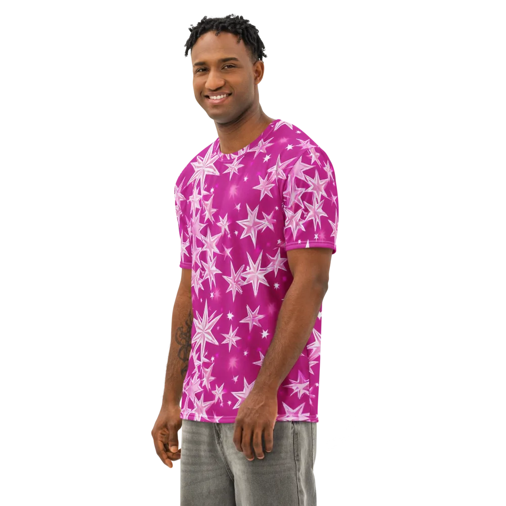 Starlight Fizz on Men's Cotton Crew Neck T-Shirt — Left Front