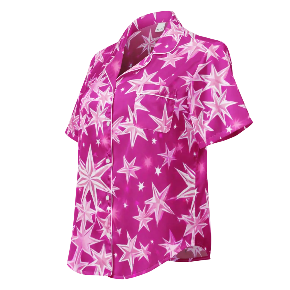 Starlight Fizz on Women's Short Sleeve Pajama Top — Left Front