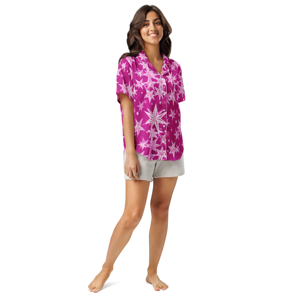 Starlight Fizz on Women's Short Sleeve Pajama Top — Front