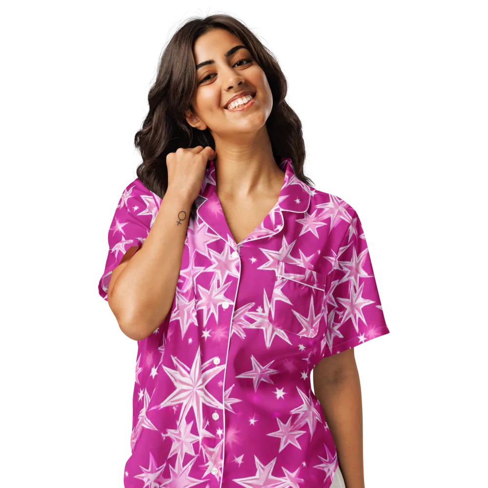Starlight Fizz on Women's Short Sleeve Pajama Top — Front
