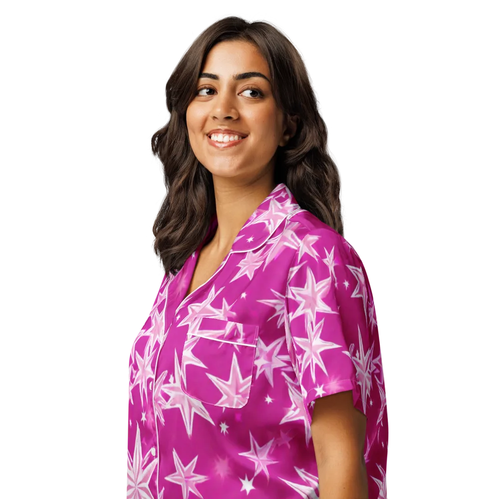 Starlight Fizz on Women's Short Sleeve Pajama Top — Left Front