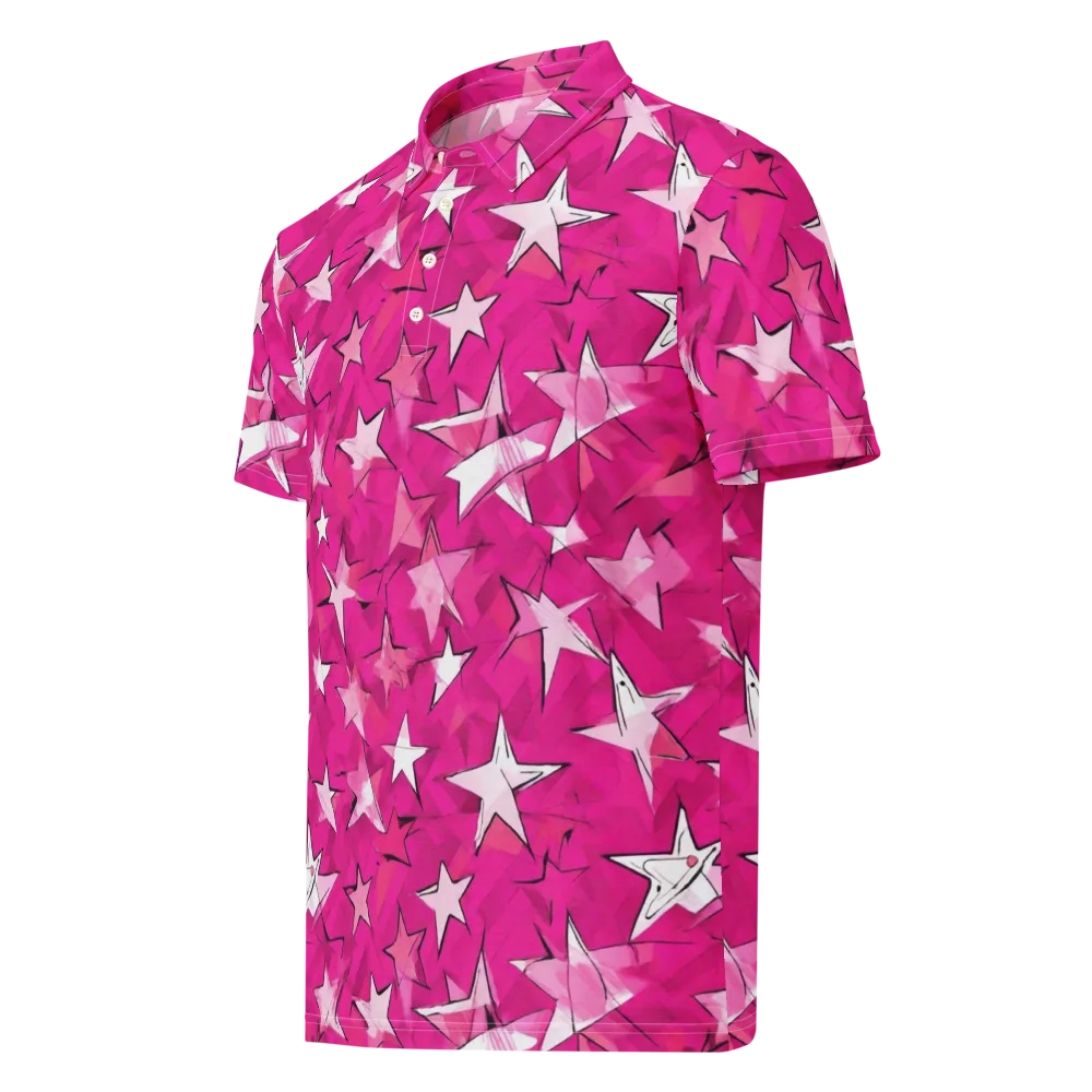Cosmic Crush on Men's Slim Fit Polo Shirt — Left Front