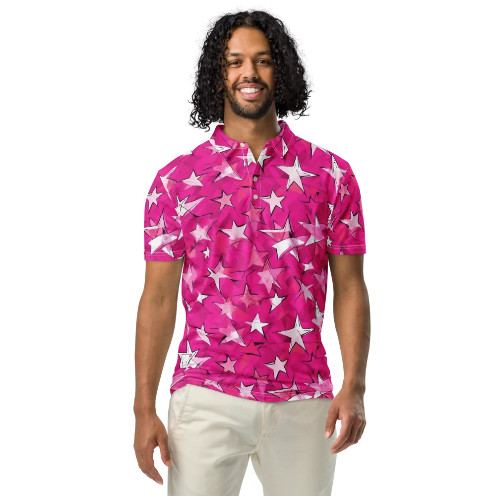 Cosmic Crush on Men's Slim Fit Polo Shirt — Front