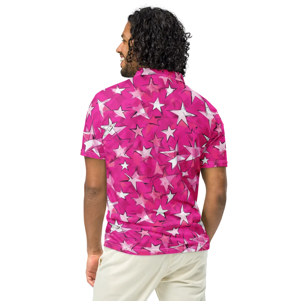 Cosmic Crush on Men's Slim Fit Polo Shirt — Back