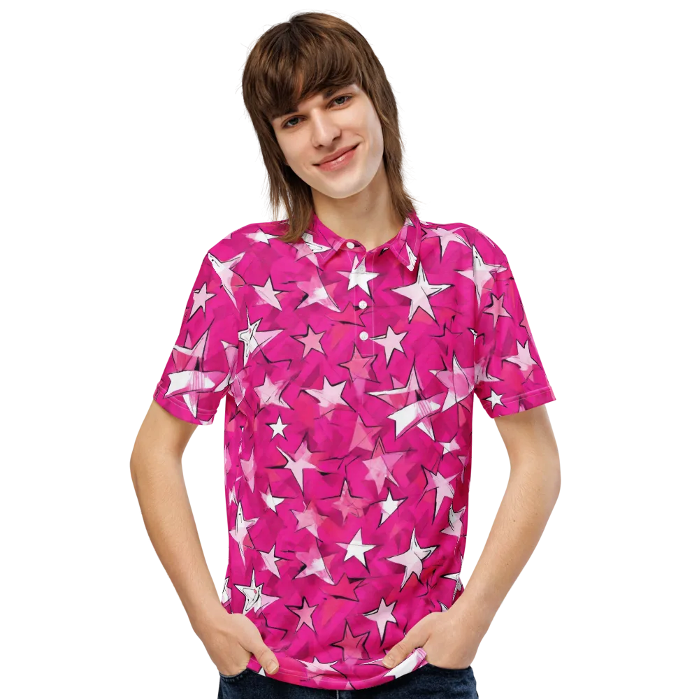 Cosmic Crush on Men's Slim Fit Polo Shirt — Front
