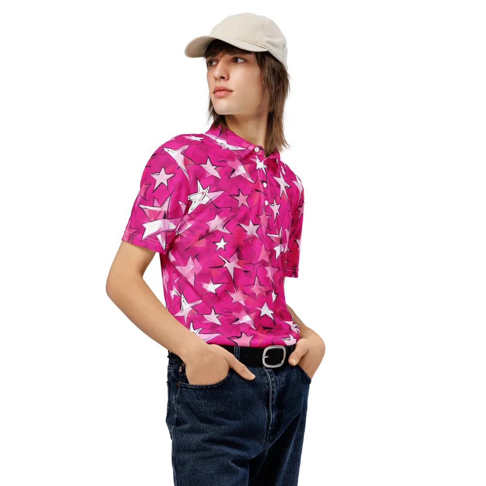 Cosmic Crush on Men's Slim Fit Polo Shirt — Right Front