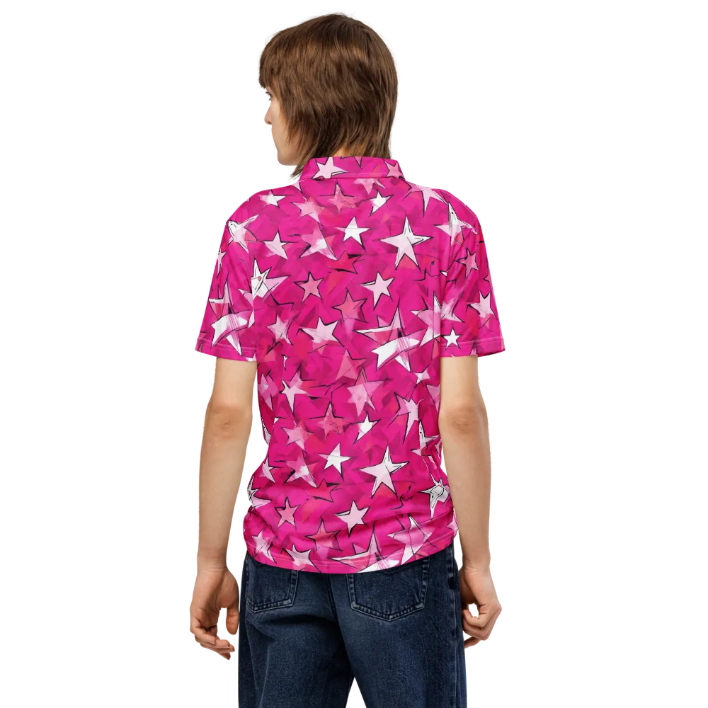 Cosmic Crush on Men's Slim Fit Polo Shirt — Back