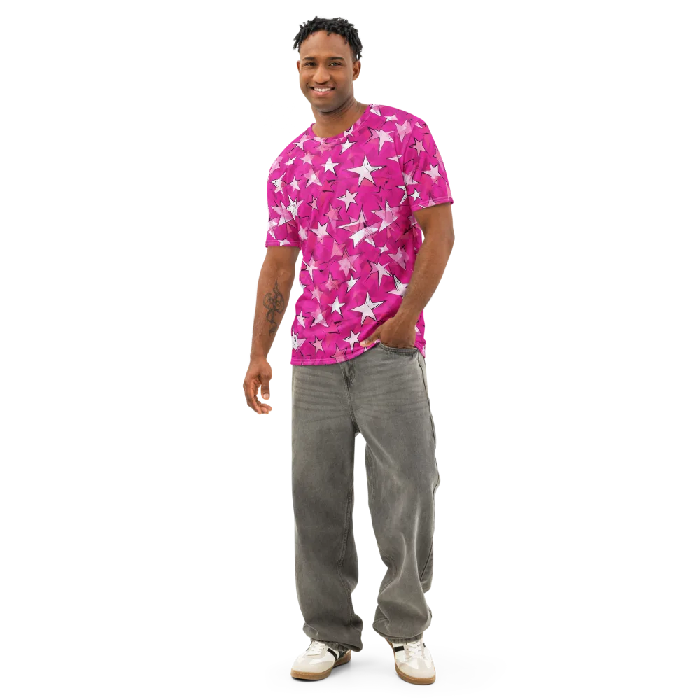 Cosmic Crush on Men's Cotton Crew Neck T-Shirt — Front