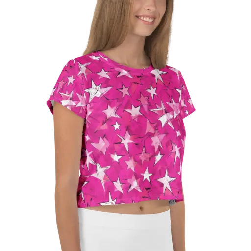 Cosmic Crush on a Crop Tee