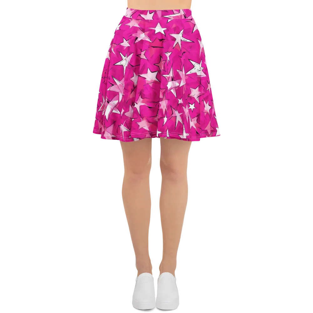Cosmic Crush on Skater Skirt — Front