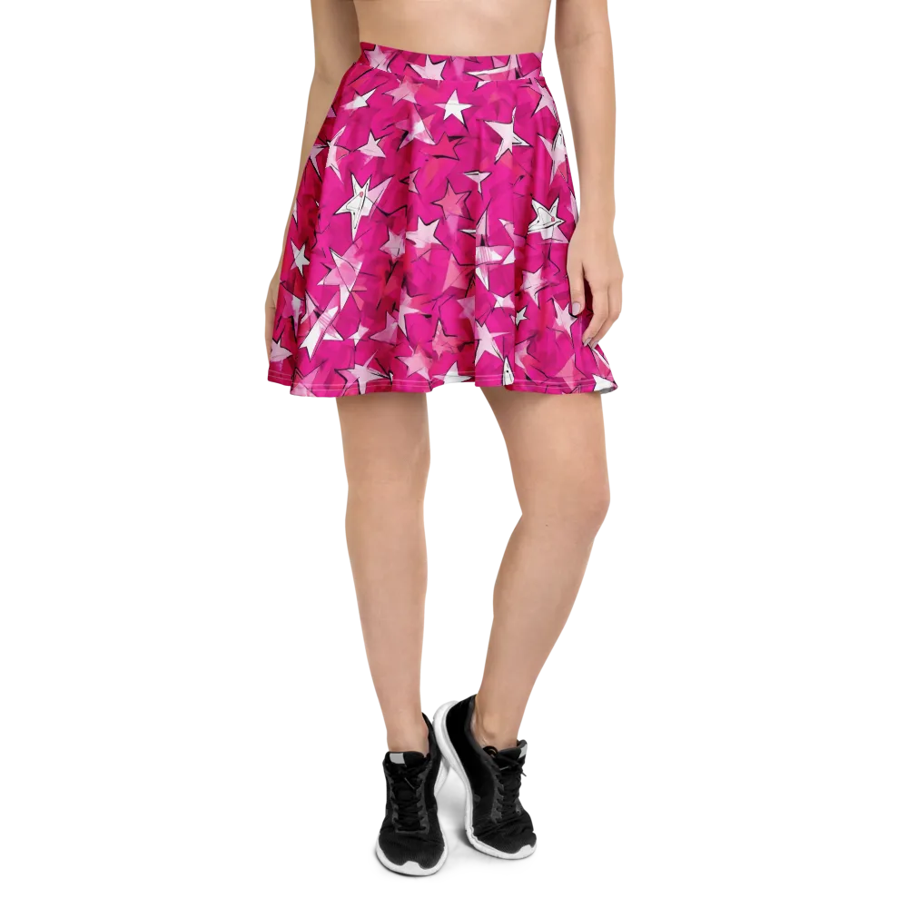 Cosmic Crush on Skater Skirt — Front