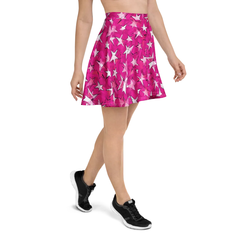 Cosmic Crush on Skater Skirt — Right